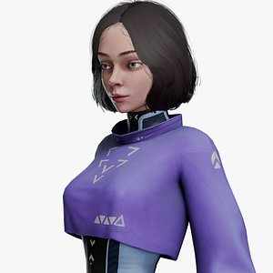 3D Sci-Fi CyberPunk Girl AW
