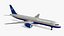 United Airlines Boeing 757 Rigged for Maya model