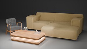 3D Modern Living room Furniture Sett model