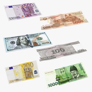 3D Paper Banknotes Collection 3 model