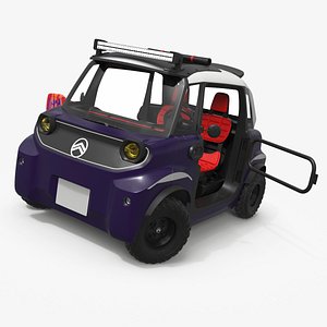 Citroen Ami Open Roof Mini EV Purple Rigged for Cinema 4D