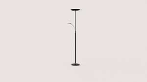 Black LED Torchiere Floor Lamp with Reading Arm