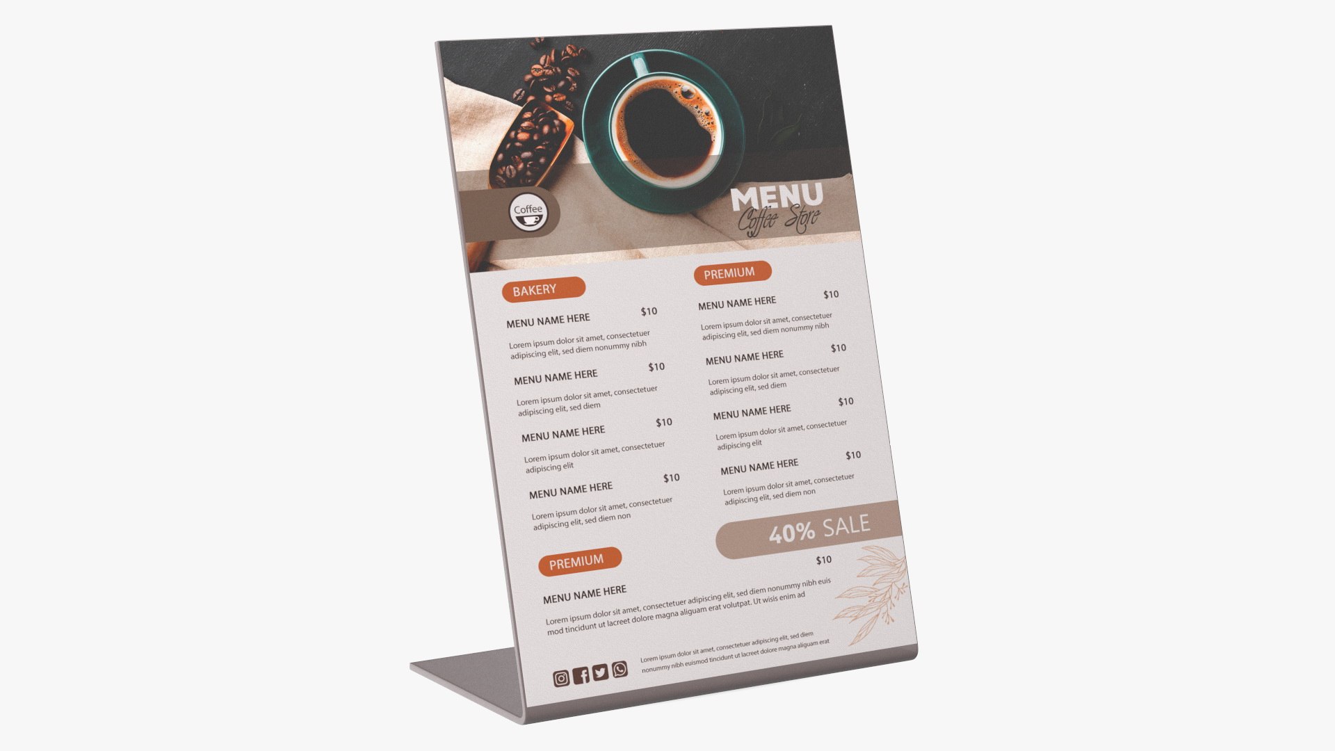 Chalkboard Signs Restaurant White 3D model preview