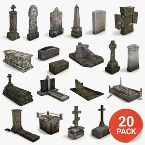 Lowpoly Gravestone 20 Pack