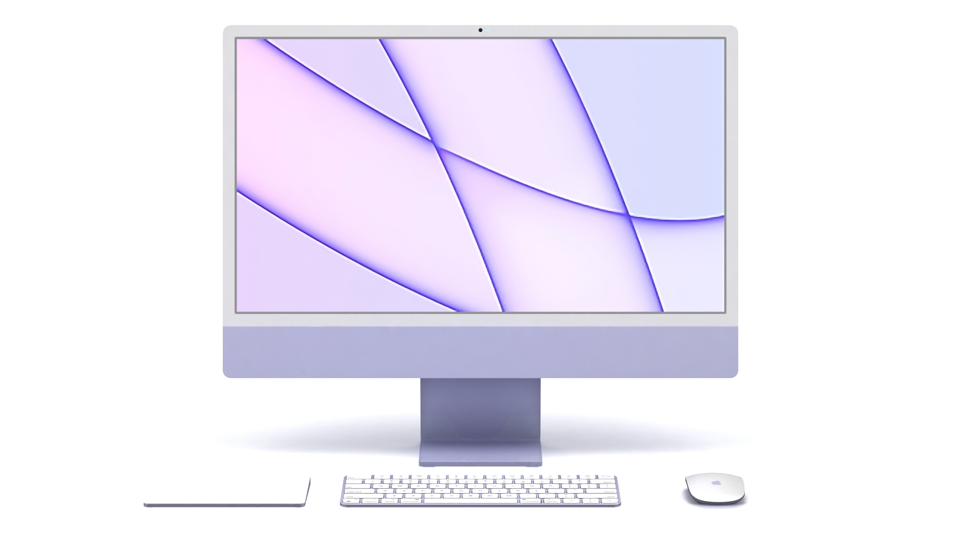 IMac 24 Inch 2021 Purple With Keyboard-Mouse-Trackpad 3D Model 