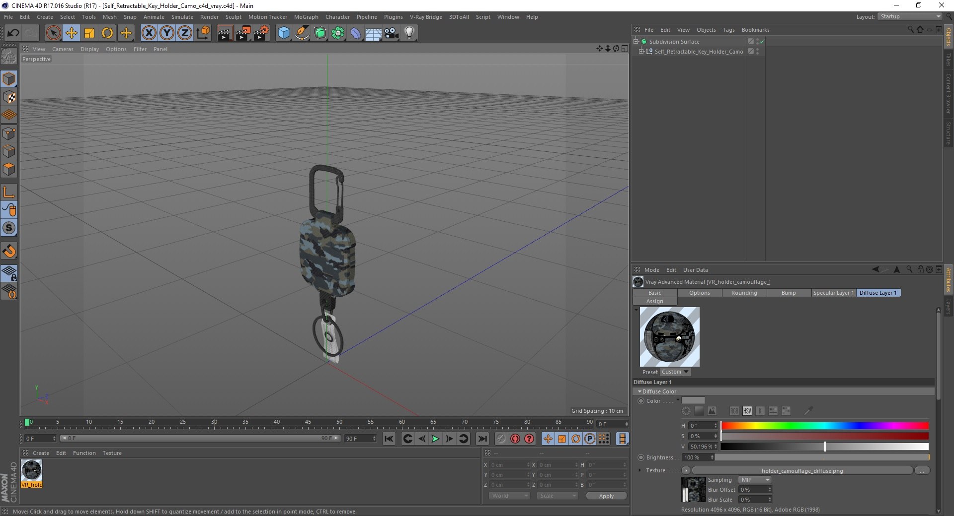 Self Retractable Key Holder Camo 3D Model - TurboSquid 2005932
