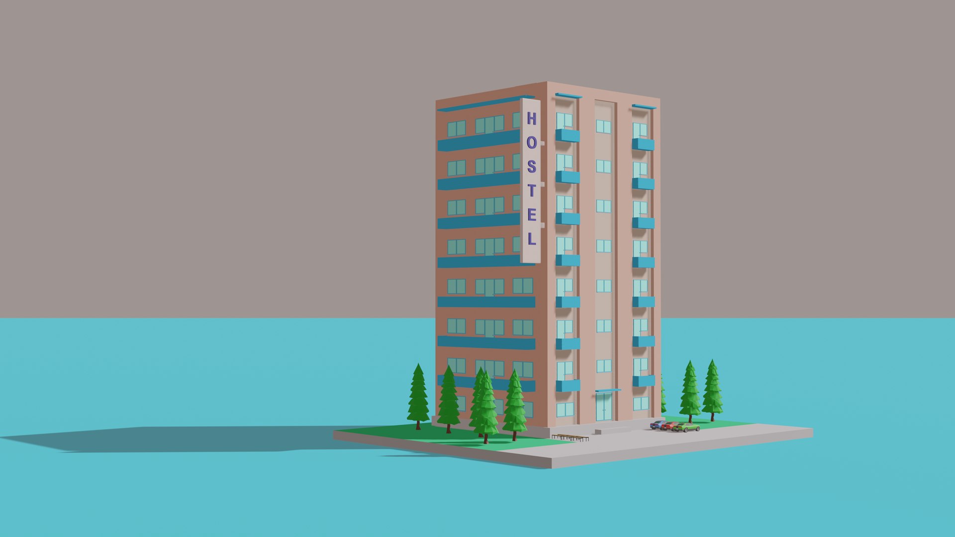 3D Low Poly Hostel Model - TurboSquid 2117010