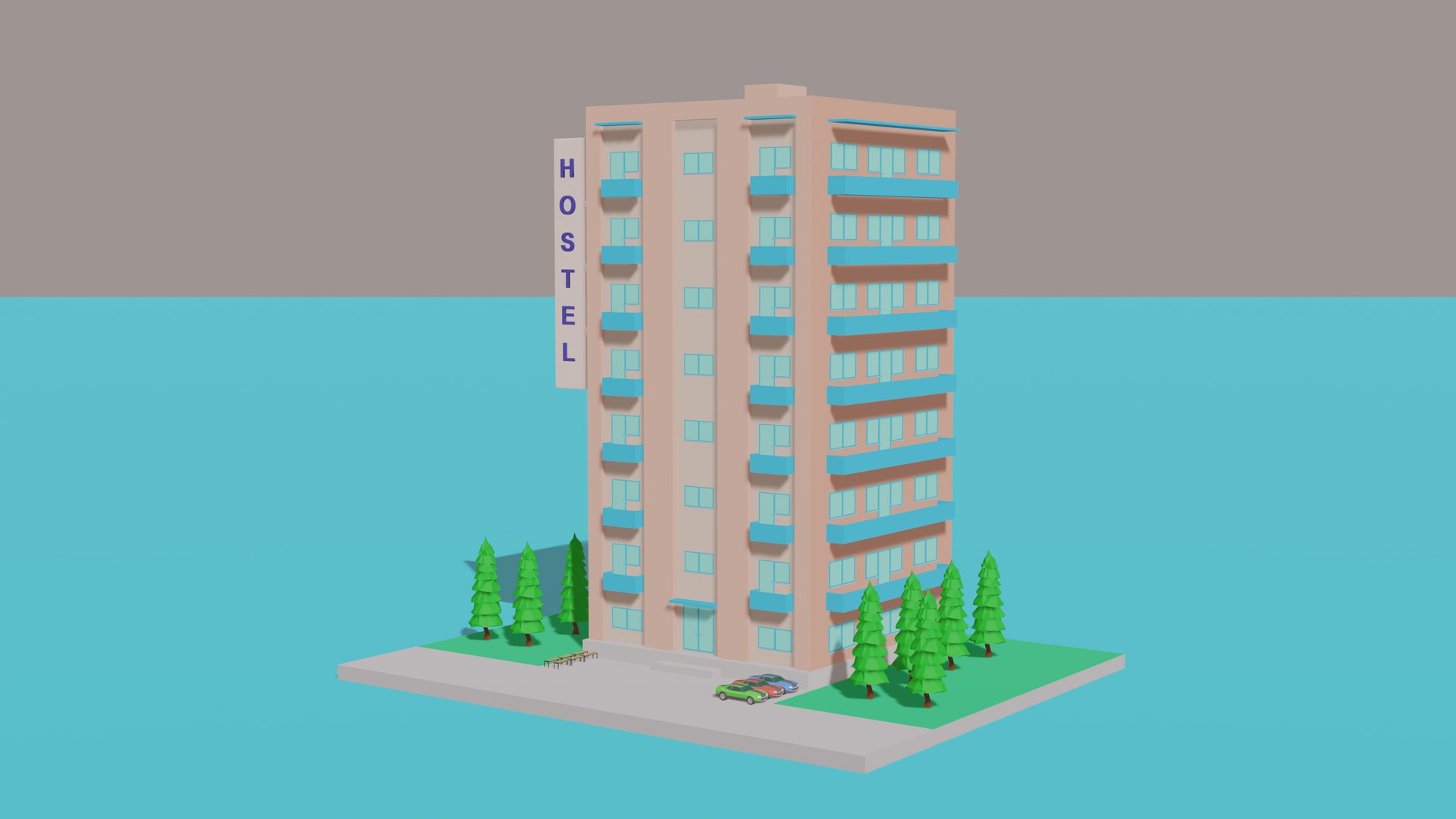 3D Low Poly Hostel Model - TurboSquid 2117010