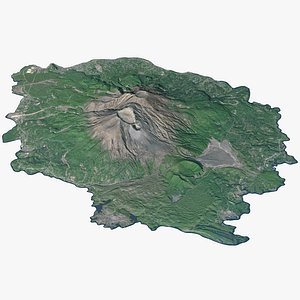 3D sakurajima volcano island