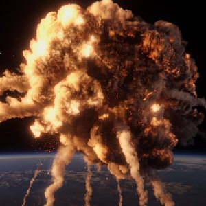 Aerial explosion 3D model