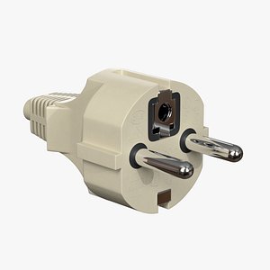 3D european schuko plug