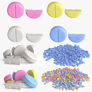 Medication Pill Set 3D model