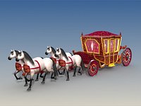 Coach with Horses - Animated