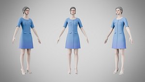 Dress 37 Jay Blue 3D model