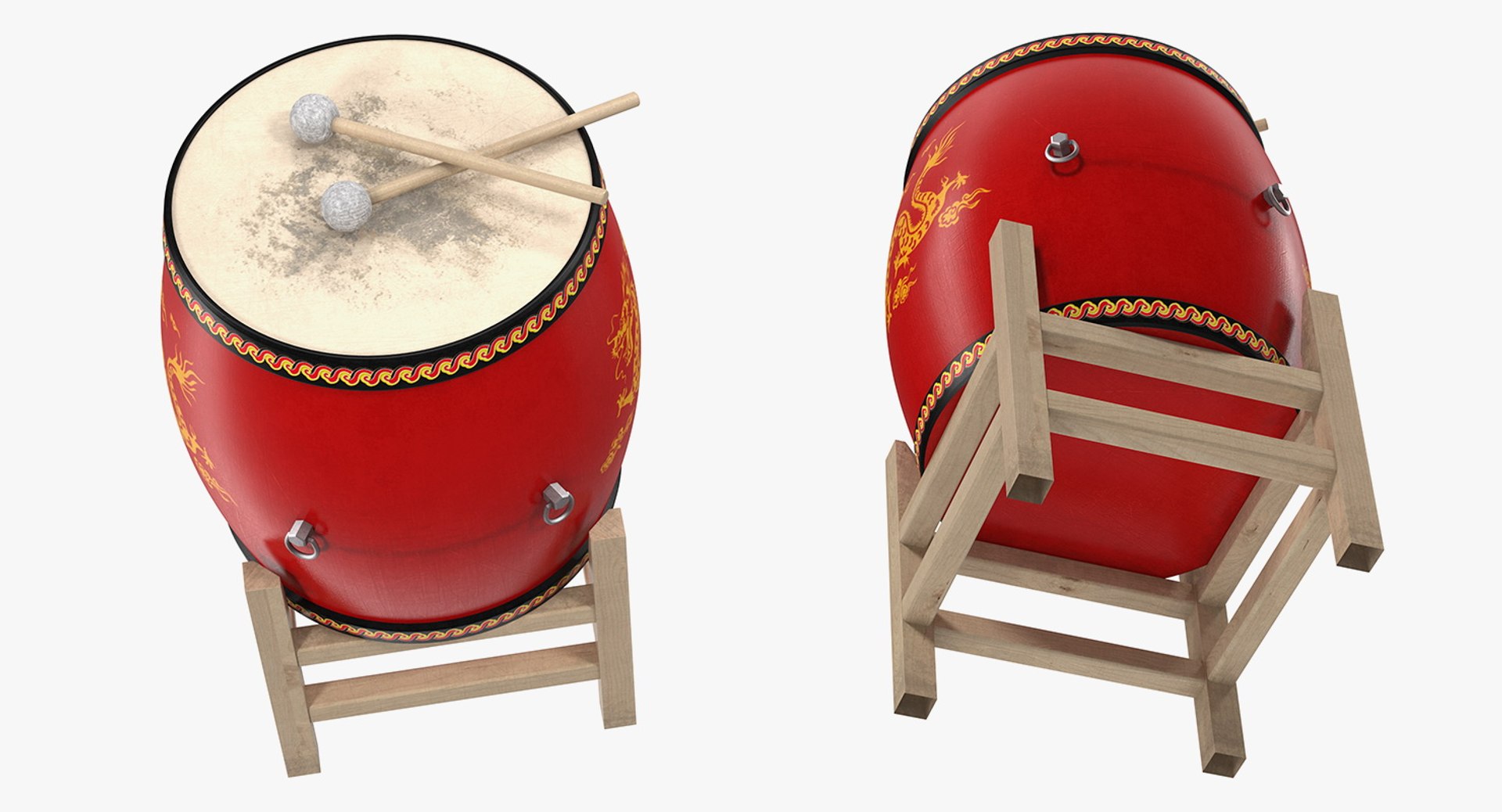 3D Chinese Drum Model - TurboSquid 1370119