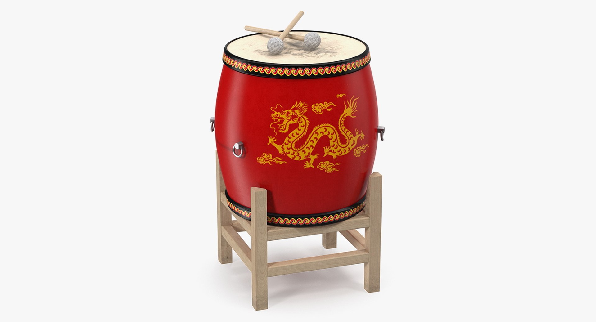 Chinese Drum 3D model preview
