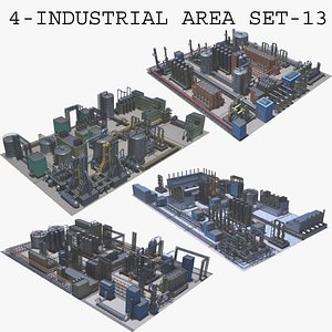 3D model 4-Industrial area set -13