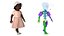 Little African Girl in Summer Outfit Fur Rigged