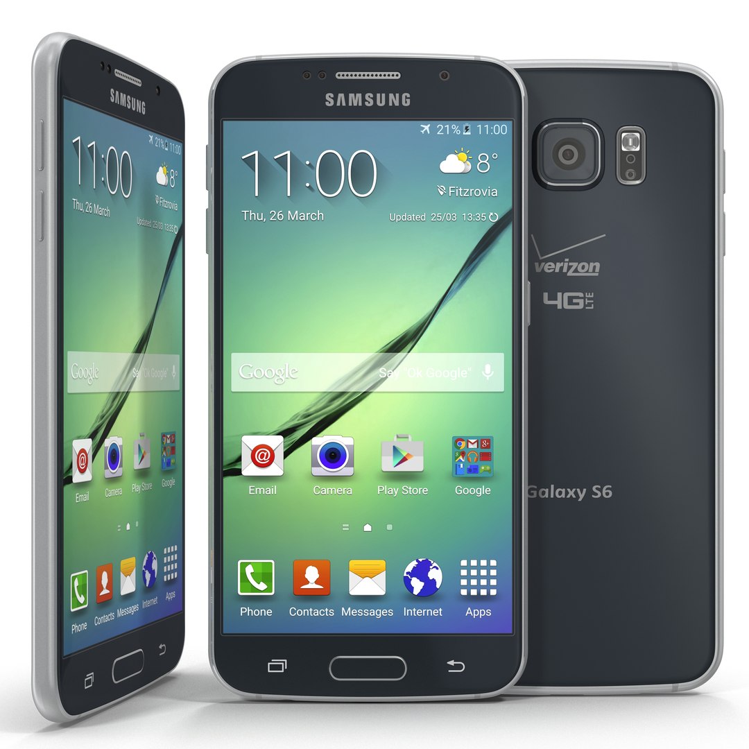 Samsung Galaxy S6 Black 3D Model 3D model preview