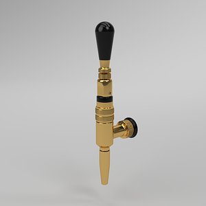3D interior beer faucet gold model