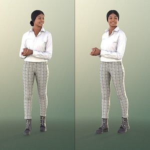 11408 Micaela - Elegant Black Woman Walking 3D