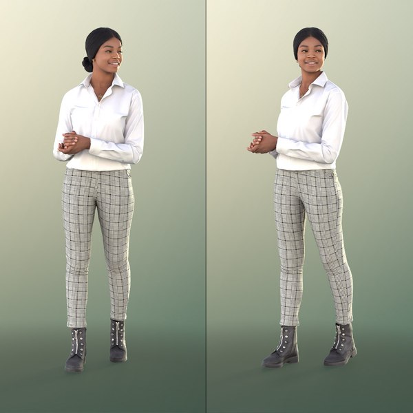 11408 Micaela - Elegant Black Woman Walking 3D