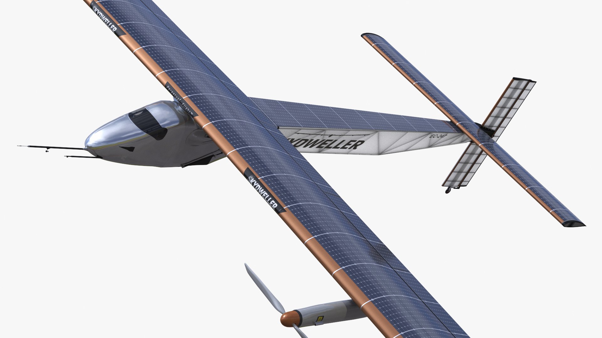 Solar Plane Skydweller Rigged 3D model preview