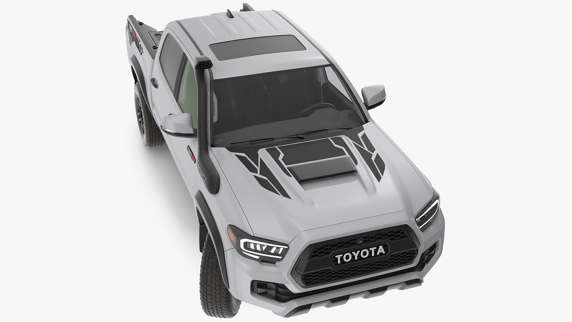 Toyota Tacoma TRD Pro Silver Sky Metallic 2021 Rigged 3D model preview