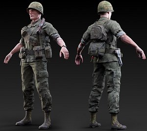 3D Vietnam War American Soldier