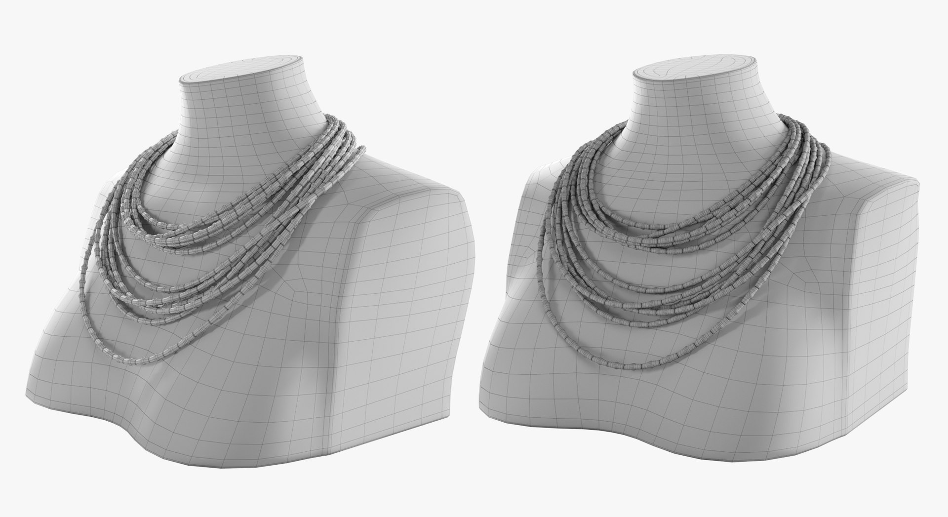 3D Beads Neck Decoration White - TurboSquid 1896294