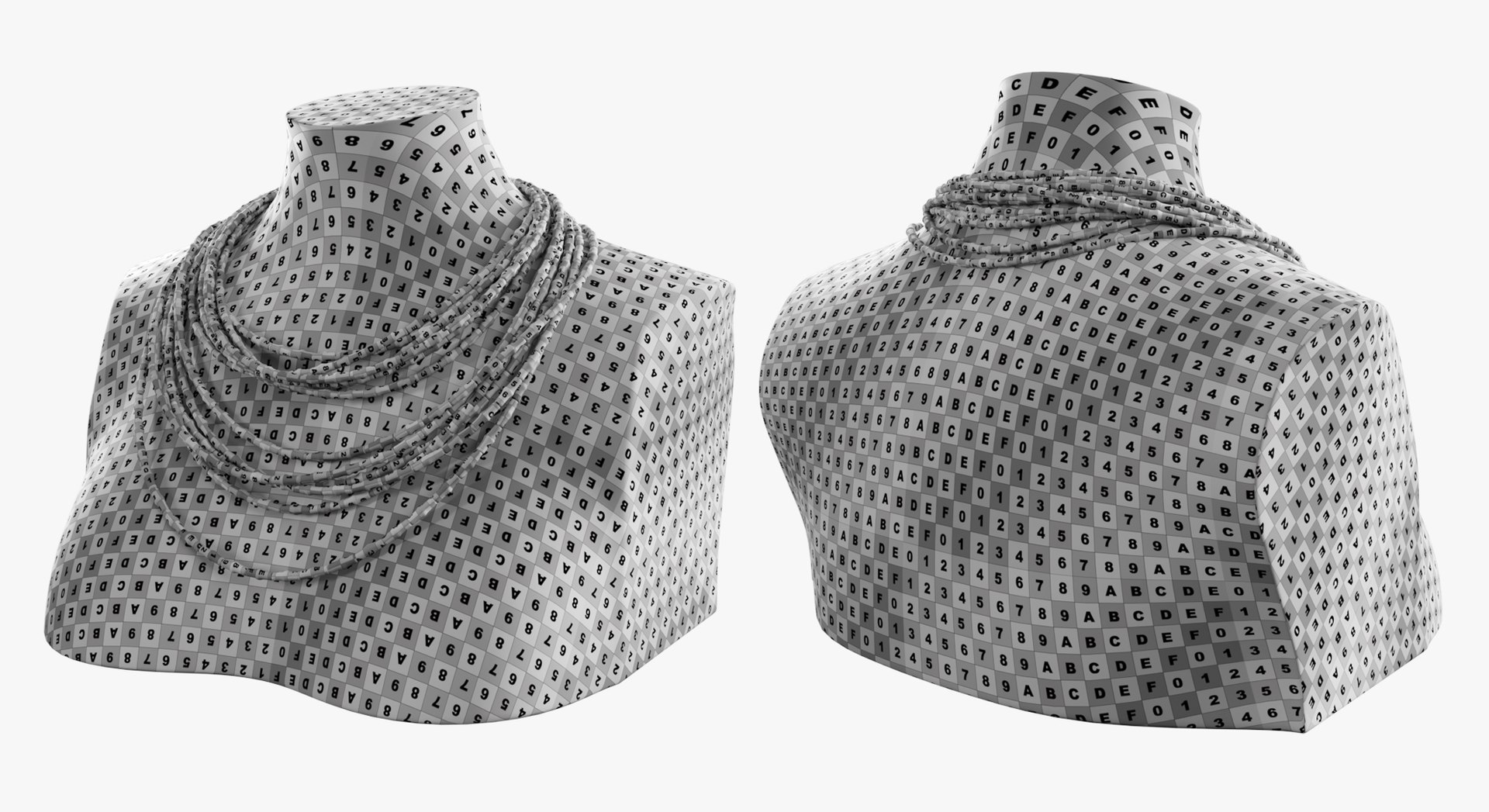 3D Beads Neck Decoration White - TurboSquid 1896294