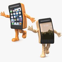 Rigged Cell Phone Mascot Costumes Collection for Cinema 4D