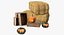 3D model Hay Bale with Carved Pumpkins Collection
