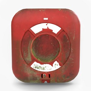 3D Low Poly Dirty Red LifeBuoy model