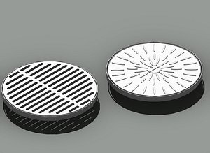 3D model Manhole Cover D600 Set Drainage Cover  Solid Sewer Cover With Frame
