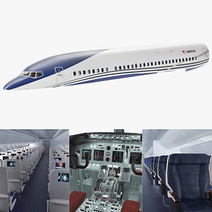 Airplane Cabin and Cockpit Interior