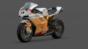 Ducati 1098R 2012 High-Detail Racing Bike Low-poly 3D