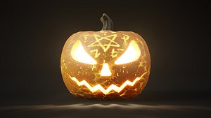 Rigged and animated conjure themed halloween pumpkin