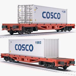 3D flat rail car cosco