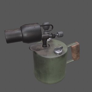 3D model blowtorch metallic