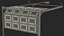 Paneled Garage Door with Windows Rigged for Maya 3D model