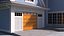 Paneled Garage Door with Windows Rigged for Maya 3D model