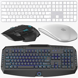 Detailed Computer Keyboards And Mouses 3D