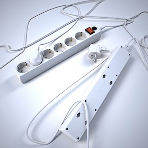 3d model power strip