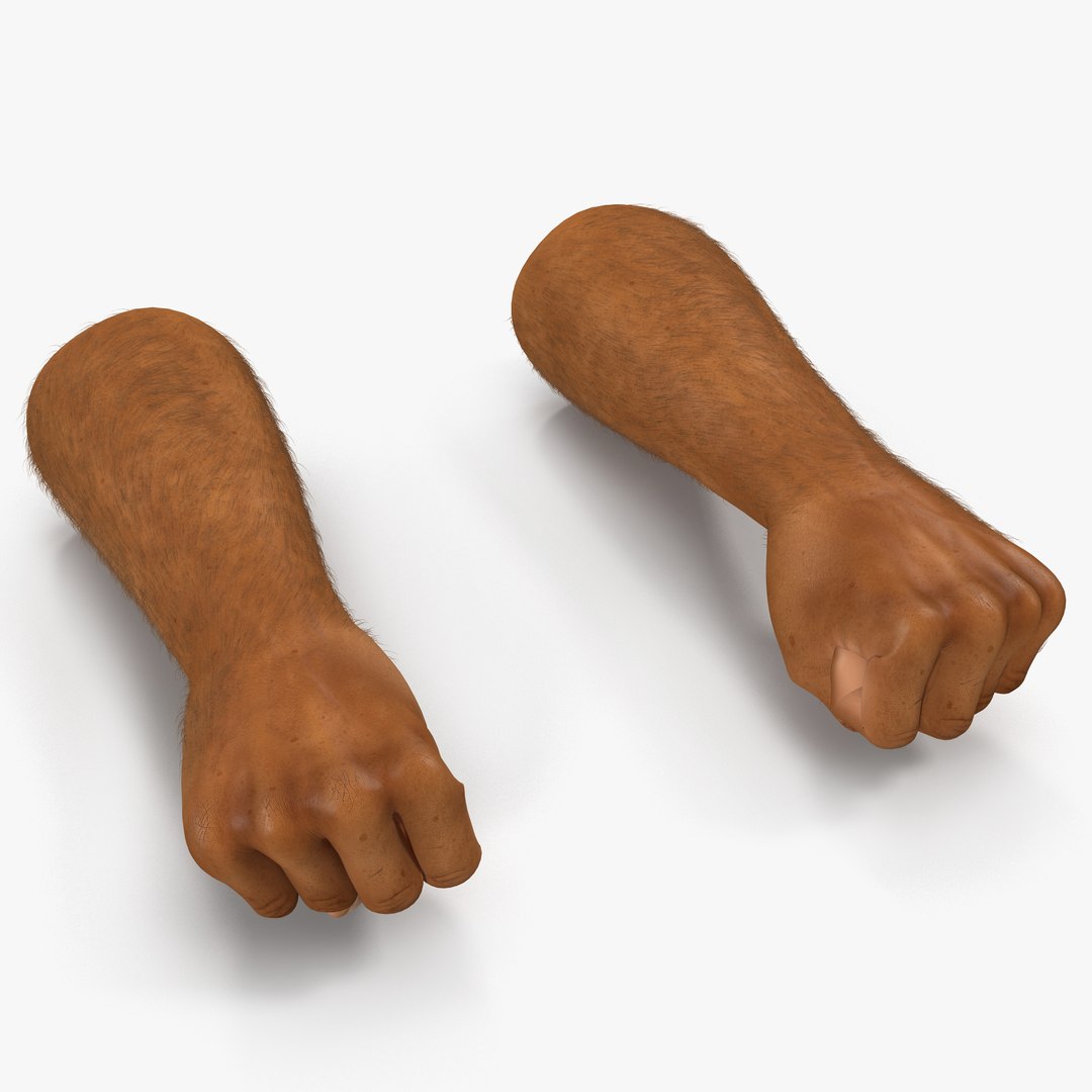 African Man Hands 2 Pose 2 3D model preview