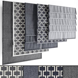 roman blinds set 3D