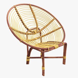 A Chair rattan oval round