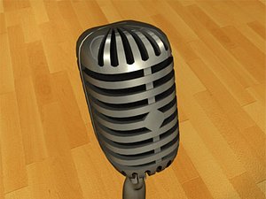 3d model microphone chrome