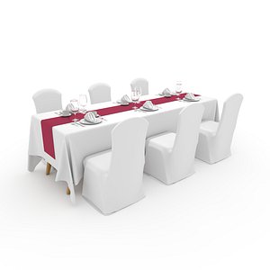 Banquet Table and Chair 108 3D model