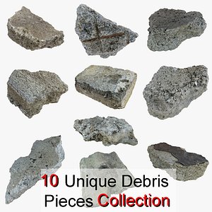 Realistic Stone Debris Piece Collection 01 highway road tarmac